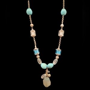  Avon turquoise necklace with seaglass accents. 